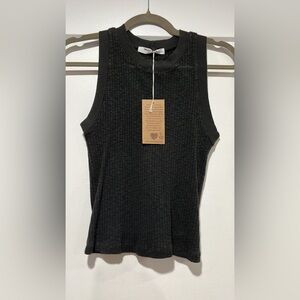 Project Social Dark Grey Ribbed Tank Top